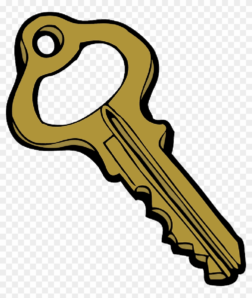 House, Home, Key, Outline, Open, Car, Cartoon, Lock - Key Clipart #957022