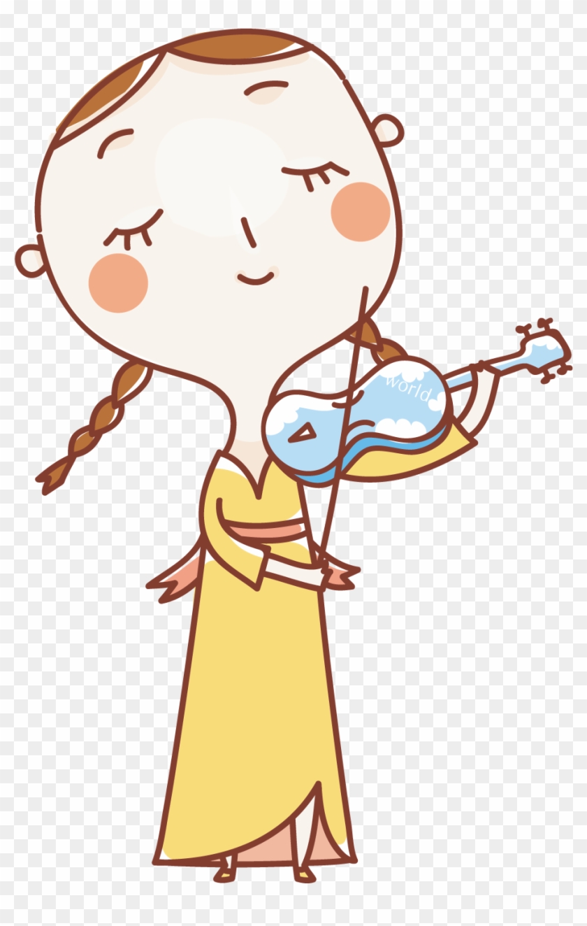 Cartoon Violin Child - Cartoon #957256