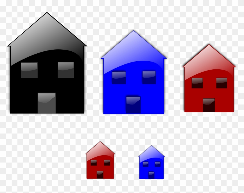 Vector Image Of Glossy Home Icons - Vector Graphics #957274