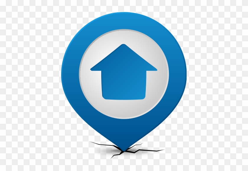 Location Map Pin Home Blue - Emblem #957278