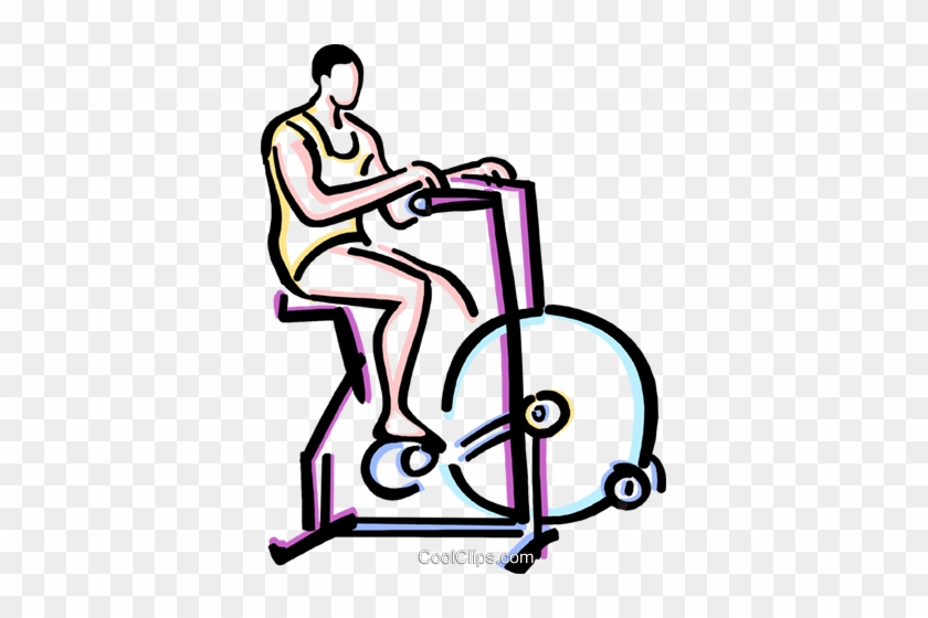 Person Riding A Stationary Bike Royalty Free Vector - Diabetic Management By Exercise #957326