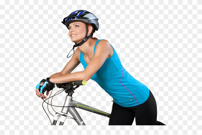 Smiling Young Woman Riding Bicycle - (new) B-rainbow A8 Bluetooth Headset V4.1, Ultralight #957389