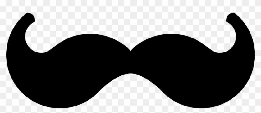 Mustache On A Stick Clip - Curly Mustache Transparent Png #957544