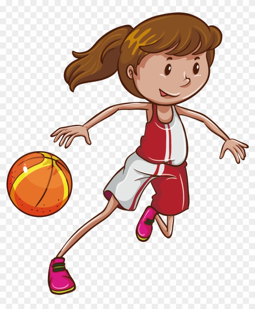 Basketball Stock Photography Illustration - Girl Basketball Illustration #957597