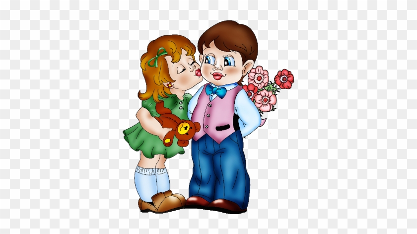 Cute Girl And Boy Valentine Images - Girl Boy Love Cartoon Png #957656