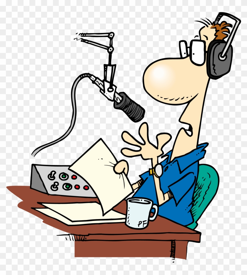 A Radio Announcer - Cartoon Radio Station - Free Transparent PNG Clipart  Images Download