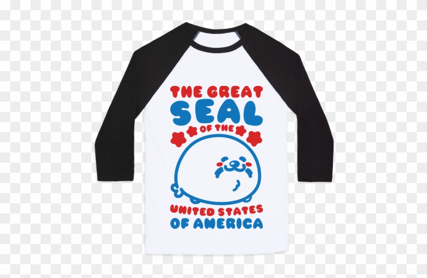 The Great Seal Of The United States Of America Baseball - Lift Pizza Raglan: Funny Workout Raglan #957779