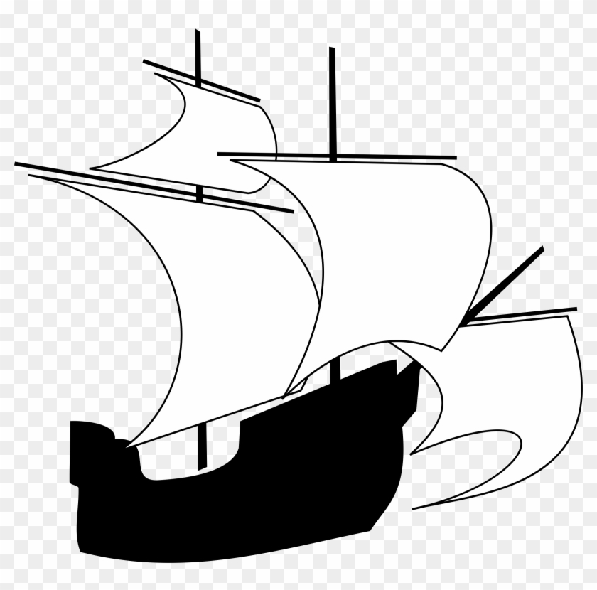 Big Image - Black And White Sail Clipart #957851