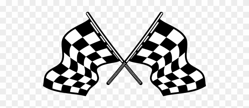 Crossed Motor Sport Flags - Motorsport Vector #958032