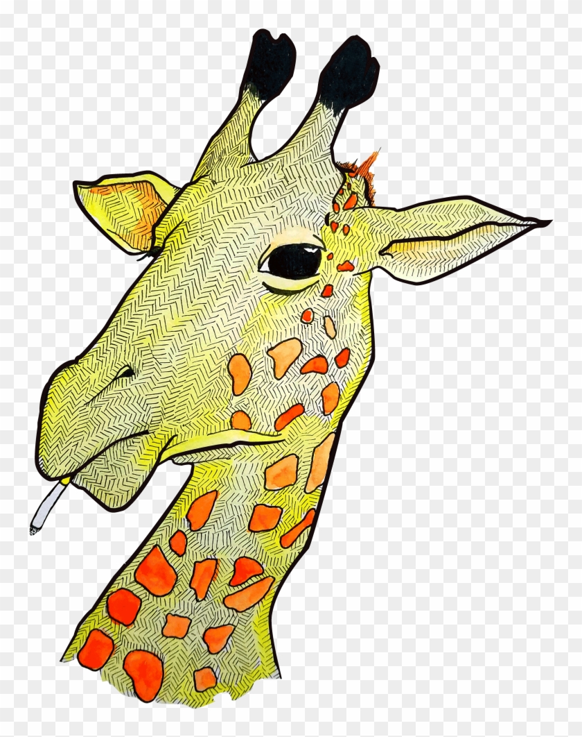 Smoking Giraffe Png Transparent Image - Giraffe Smoking #958271