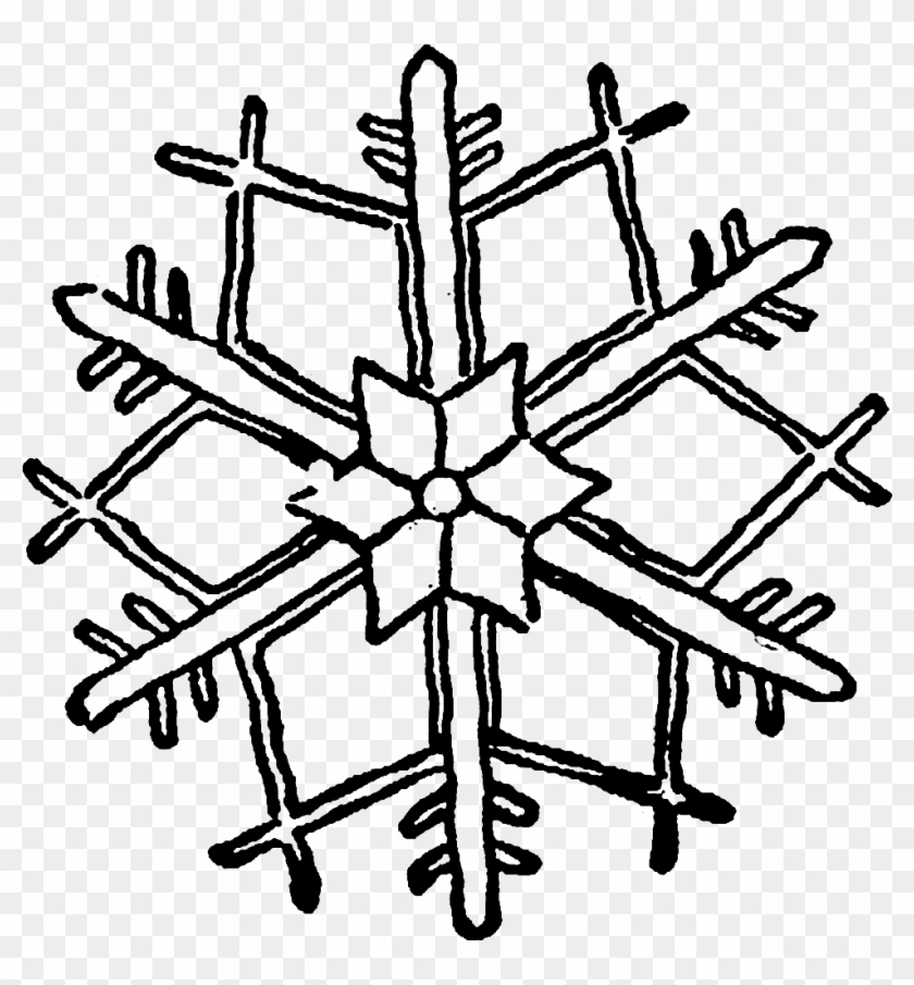 I Especially Like The First Snowflake Illustration - Line Art #958280