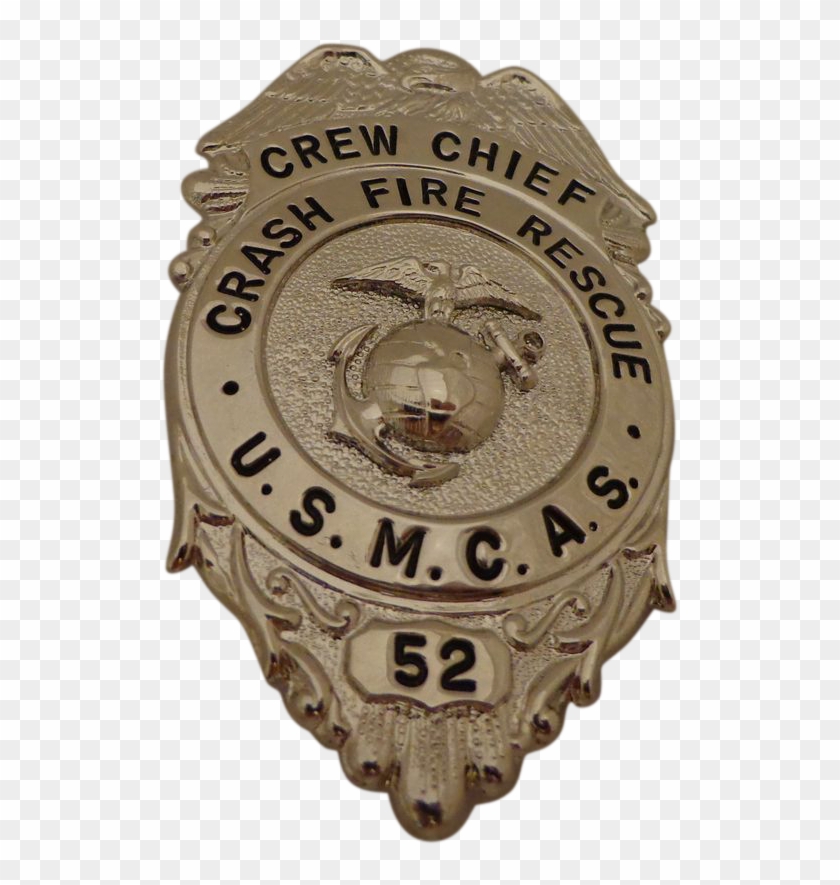 Vintage Usmc Crew Chief Badge Fire Crash Rescue Air - Usmc Crash Fire Rescue Badge #958661