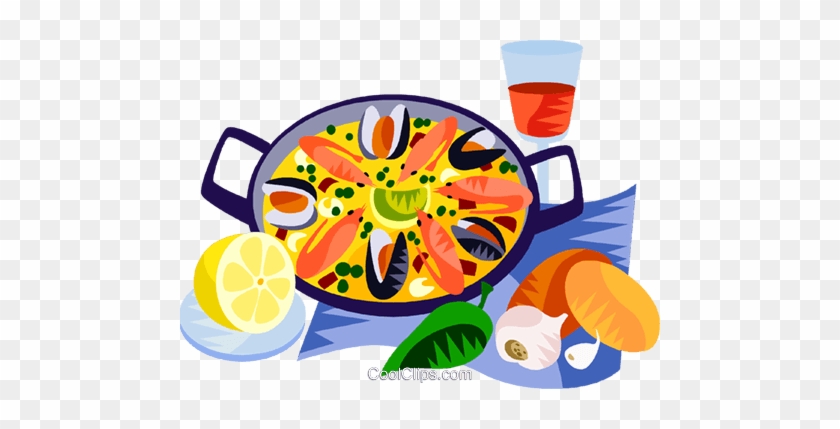 Eu European Cuisine Paella Royalty Free Vector Clip - Paella Clipart #958685