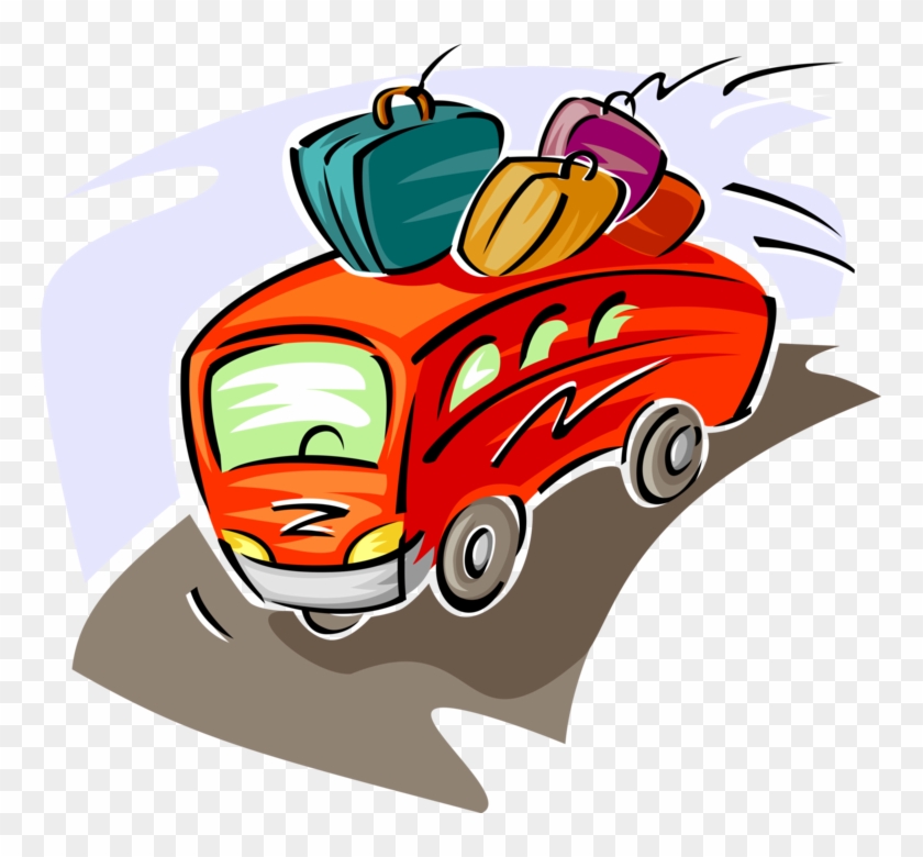 Tour Bus Royalty Free Vector Clip Art Illustration - So Many Walking Trips Throw Blanket #958745