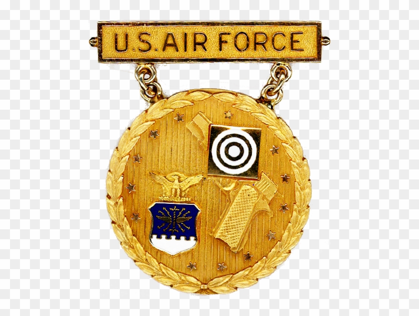 Former Usaf Gold National Eic Pistol Badge - Air Force Marksmanship Medals #958757