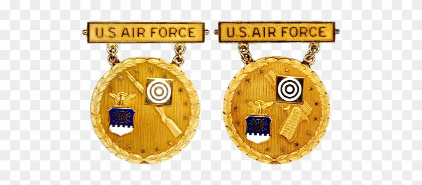 Former Usaf Gold National Eic Badges - Air Force Marksman Badge #958821