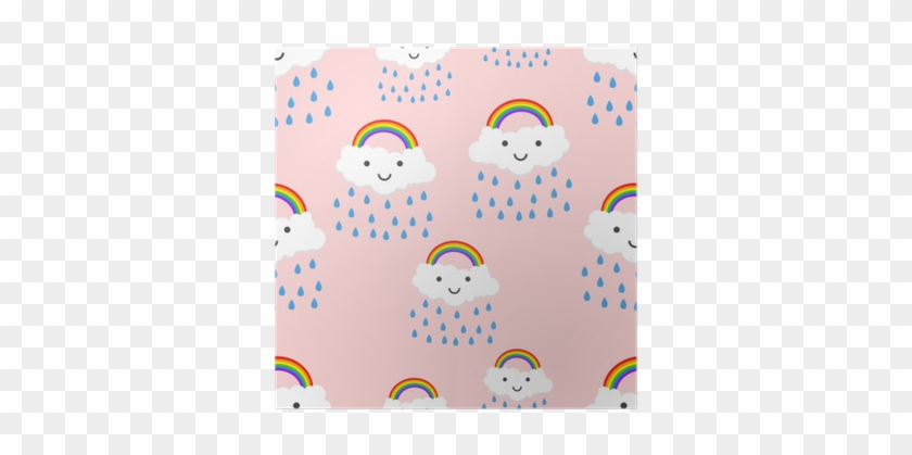 Póster Emoção Feliz Do Arco Íris Com Nuvens Sem Emenda - Rainbow With Smiley Face Cloud #959015