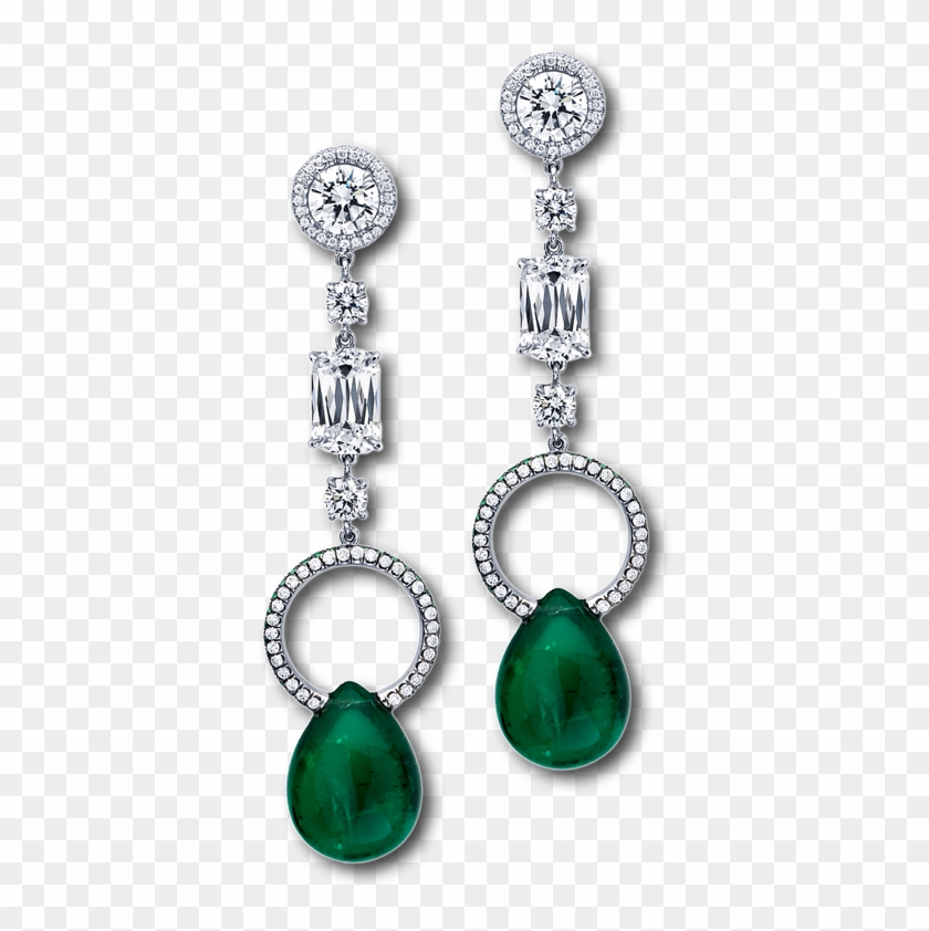 Pear-shaped Emeralds And Diamond Drop Earrings - Beautiful Long Earring Wedding Jewelry Pear Green Solid #959112