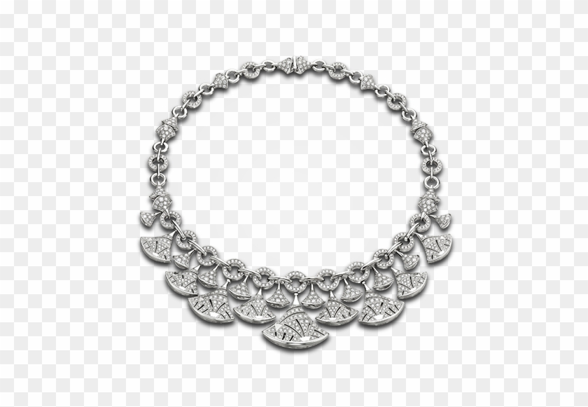 Bulgari Diva Necklace In 18 Kt White Gold With Pavé - Buccellati #959129