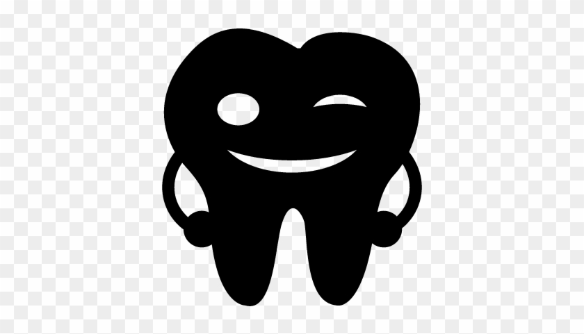Smiling Tooth With Hands Vector - Dentistry #959186