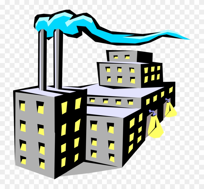 Vector Illustration Of Industrial Manufacturing Factory - Machine #959269