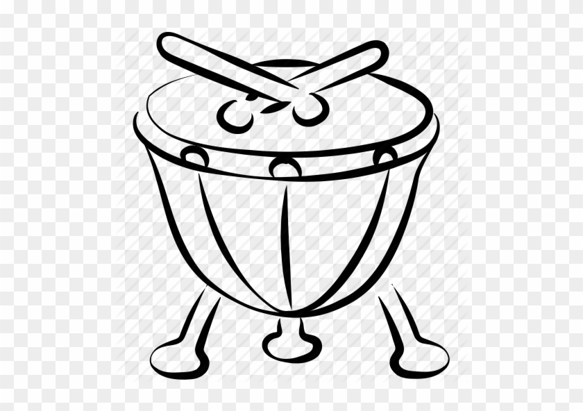 Drawn Instrument Percussion - Kettledrum Instrument Drawing #959349