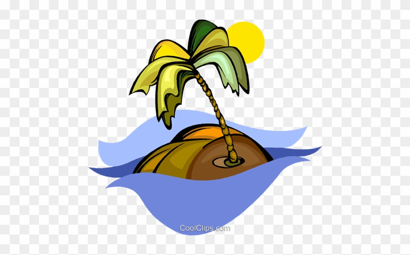 Island With Palm Tree Royalty Free Vector Clip Art - Ilha Png #959488