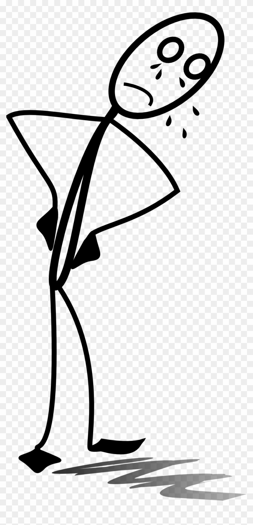 Stick Figure Sadness Clip Art - Sad Stick Man Png #959647