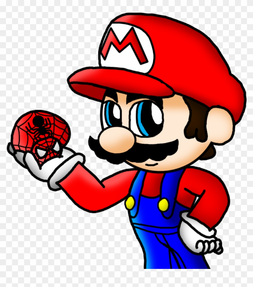 Mario Holding The Spider-man Mushroom By Mosqueda29 - Mario As Spider Man #960055