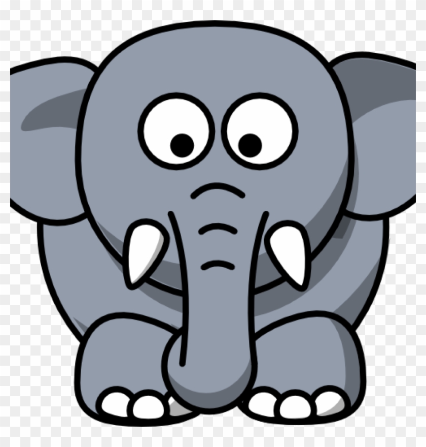 Elephant Face Clipart Letters Format Dinosaur - Elephant Drawing Cartoon #960351