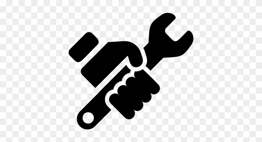 Hand Holding Wrench Vector - Hand Holding Wrench Icon #960369