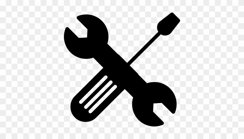 Wrench And Screwdriver In Cross - Wrench And Screwdriver Crossed #960405