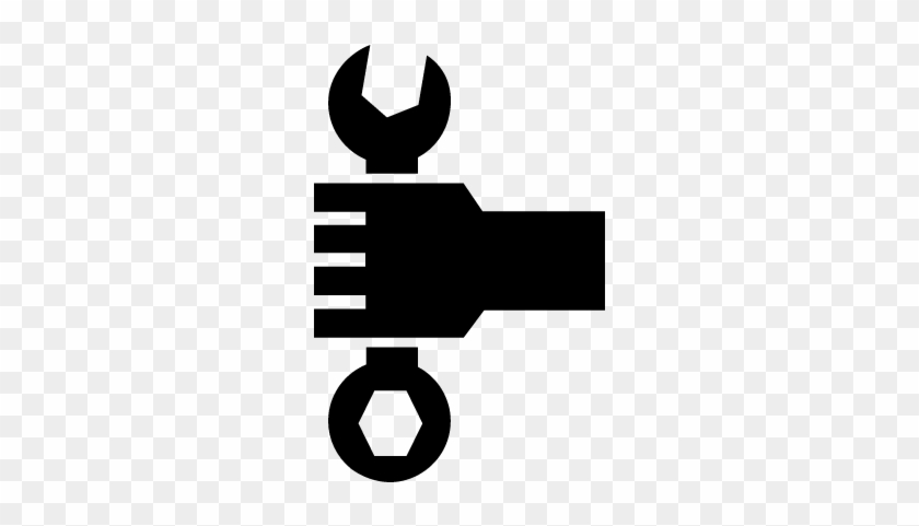 Hand Holding A Wrench Vector - Hand Holding Tool Icon #960423