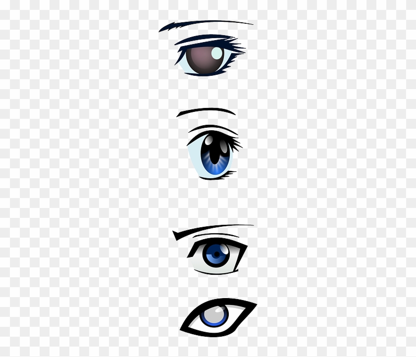 Eyes, Mascara, Looking, Iris, Human, Observe, Eyeballs - Anime Male Eyes Vector #960497