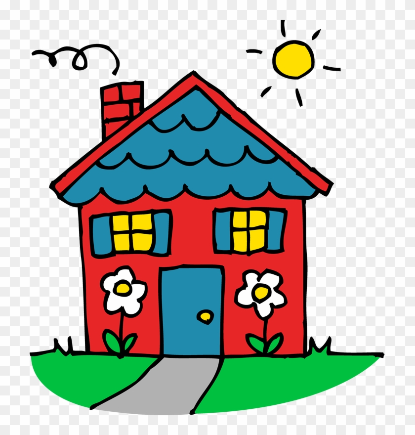 Cute Red And Blue House Clipart - House Clipart #960610
