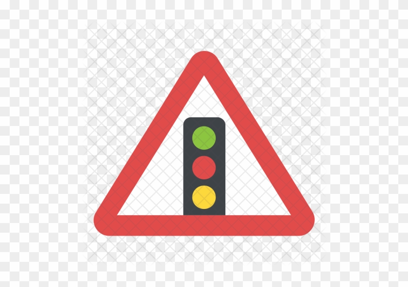 Traffic Signals Alert Icon - Narrow Road Sign #960710