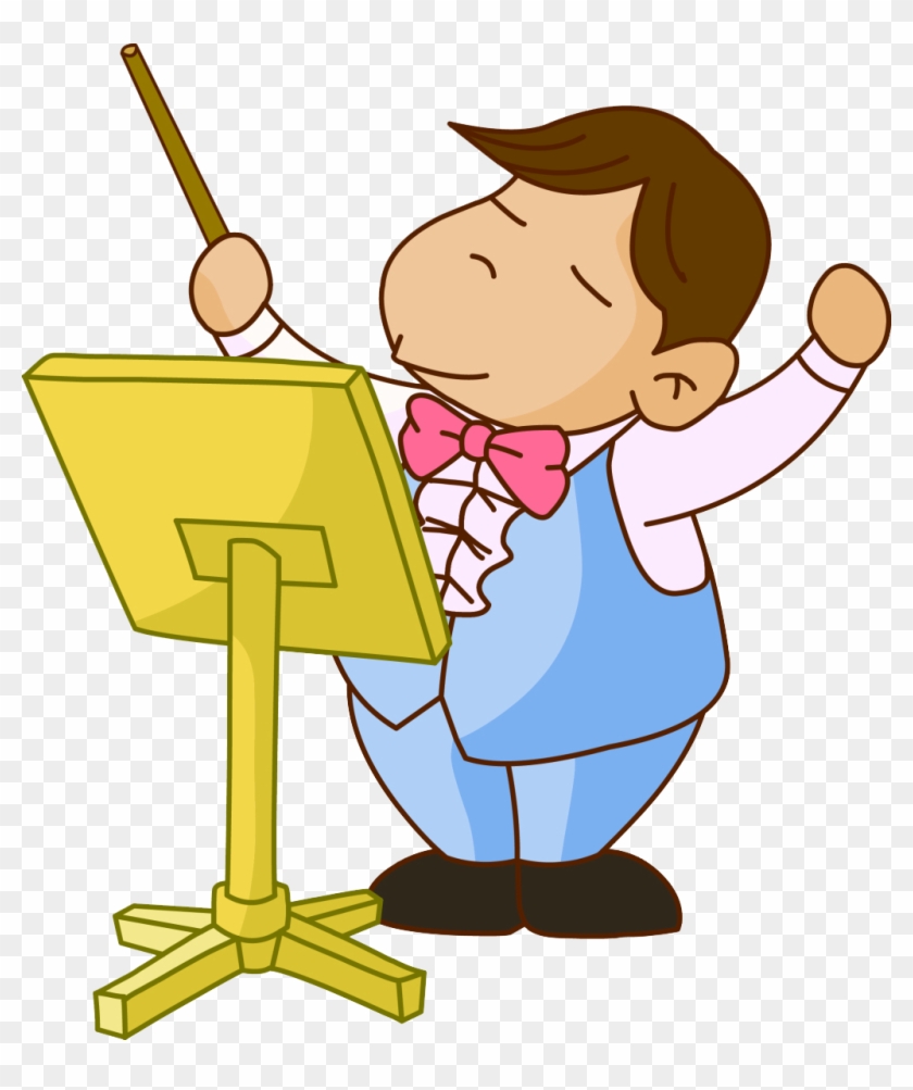 Musical Notation Conductor Cartoon Illustration - Cartoon #960812