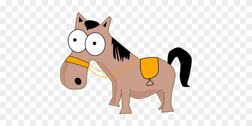 Donkey Horse Pony Reigns Ride Saddle Donke - Horse Cartoon Png #960849