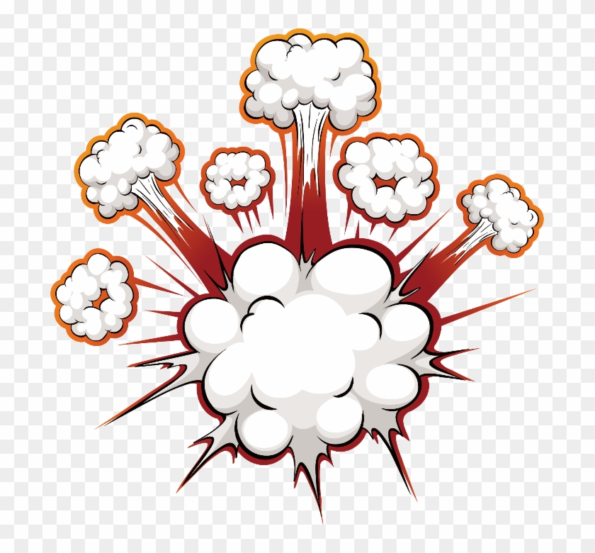 Bomb Blast Cartoon Effect White Explosion Red Ftestick - Explosion Comic Vector Png #961320