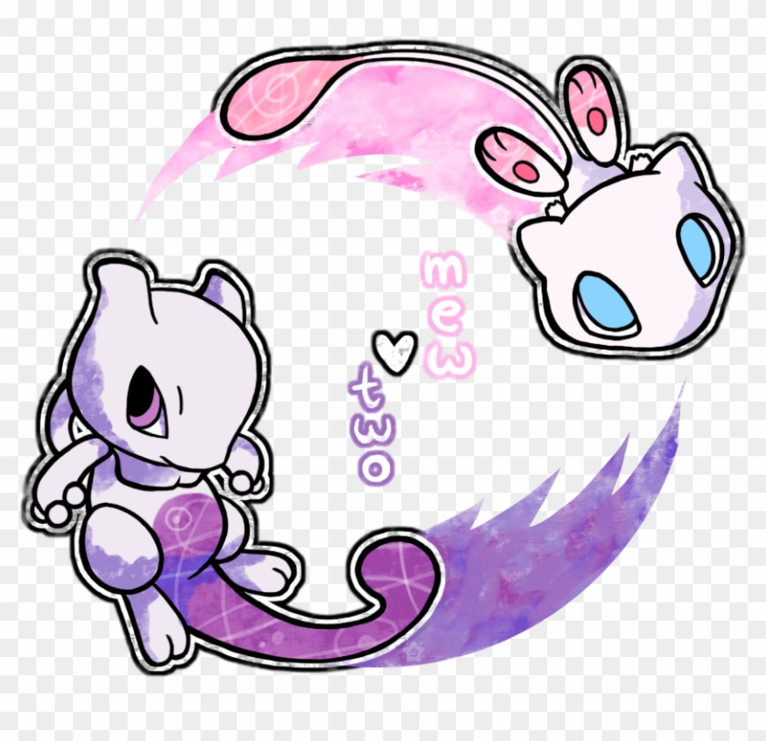 Pin Purple Crayon Clip Art - Pokemon Mew Chibi #961338