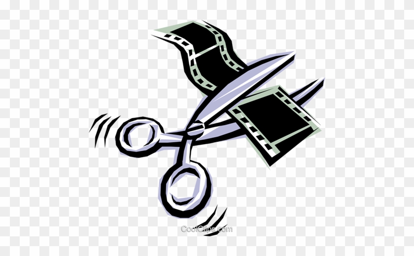 Cool Scissors Royalty Free Vector Clip Art Illustration - Film Editing Clip Art #961408