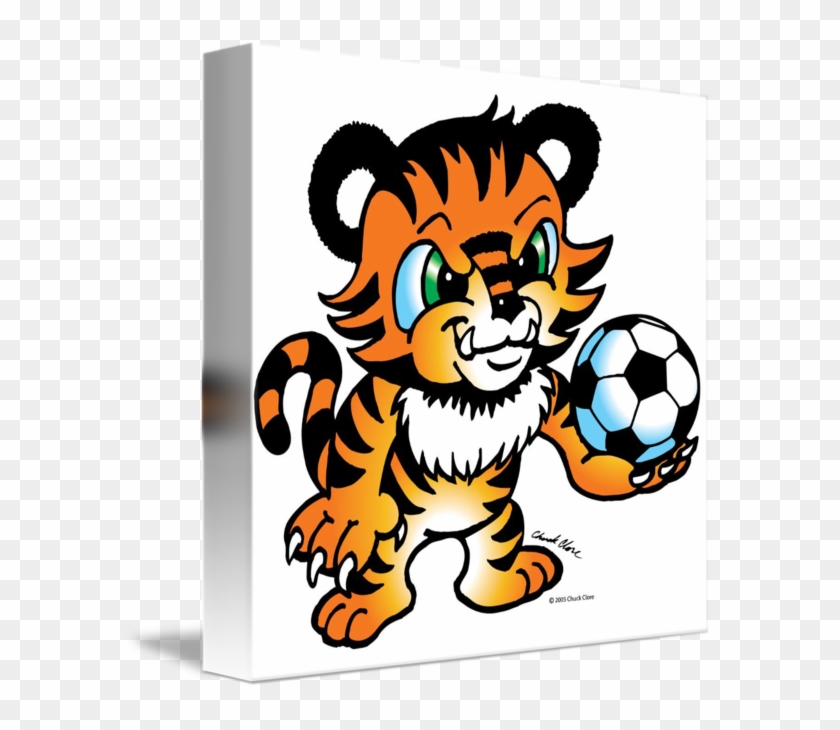 Tiger Soccer Ball By Chuck Clore Rh M Imagekind Com - Tiger With Soccer Ball #961518