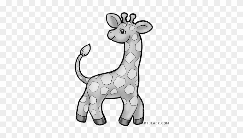 Baby Giraffe Animal Free Black White Clipart Images - Animados Animales #961662