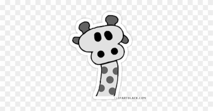 Cartoon Giraffe Animal Free Black White Clipart Images - Giraffe #961682