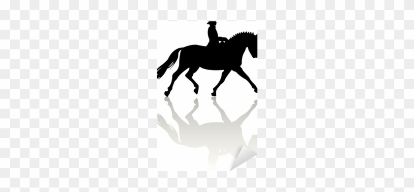 Vinilo Pixerstick Caballo Silueta En El Fondo Blanco - Dressage Horse Silhouette #961889