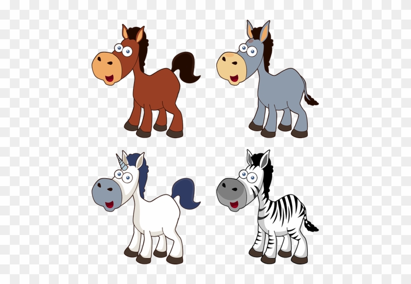 Vector Clip Art Of Selection Of Cartoon Horses - Cartoon Horse Shower Curtain #961917