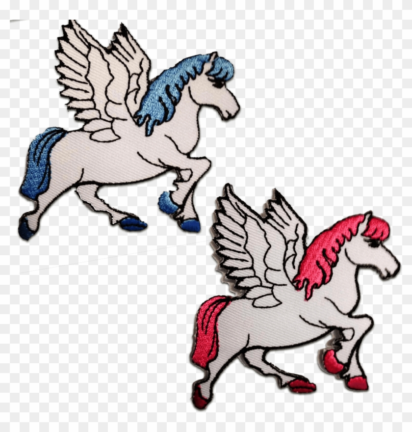 Aufnäher / Bügelbild - Pegasus Unicorn Fantasy Horse 70s Retro Appliques Hat #962116
