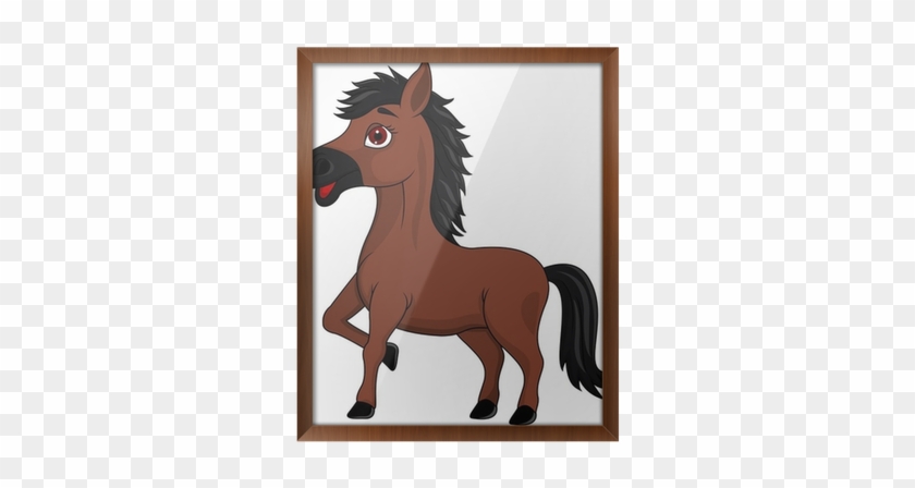 Gerahmtes Poster Brown Pferd Cartoon • Pixers® - Horse #962124