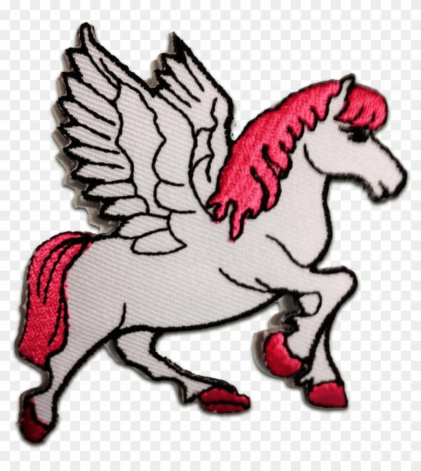 Aufnäher / Bügelbild - Pegasus Unicorn Fantasy Horse 70s Retro Appliques Hat #962155