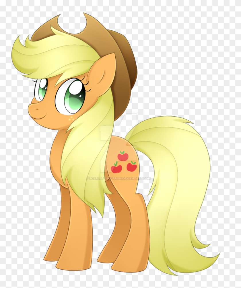 Applejack With Her Mane Down By Scarlet-spectrum - Applejack New Mane Style #962468